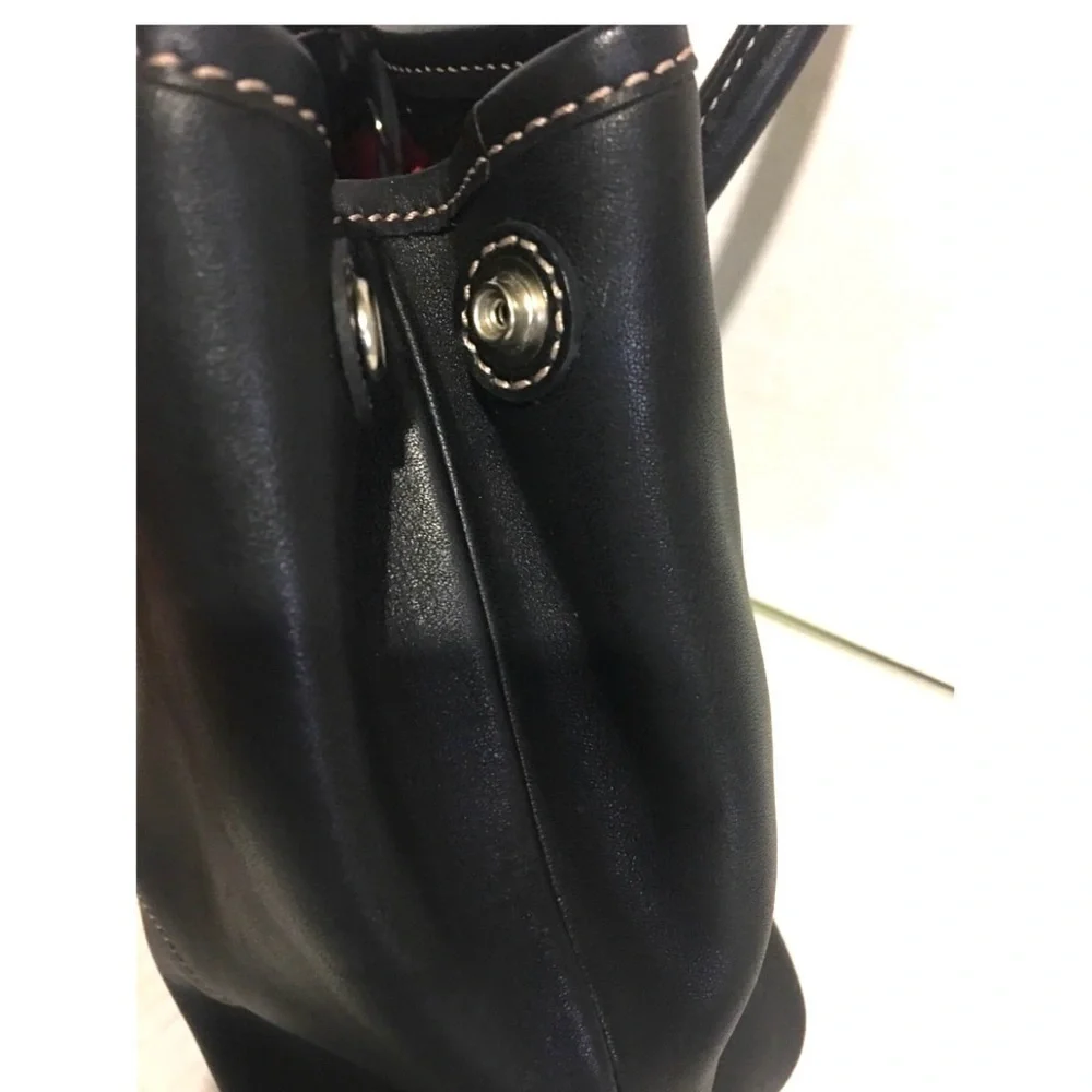 Coach vintage black leather satchel handbag